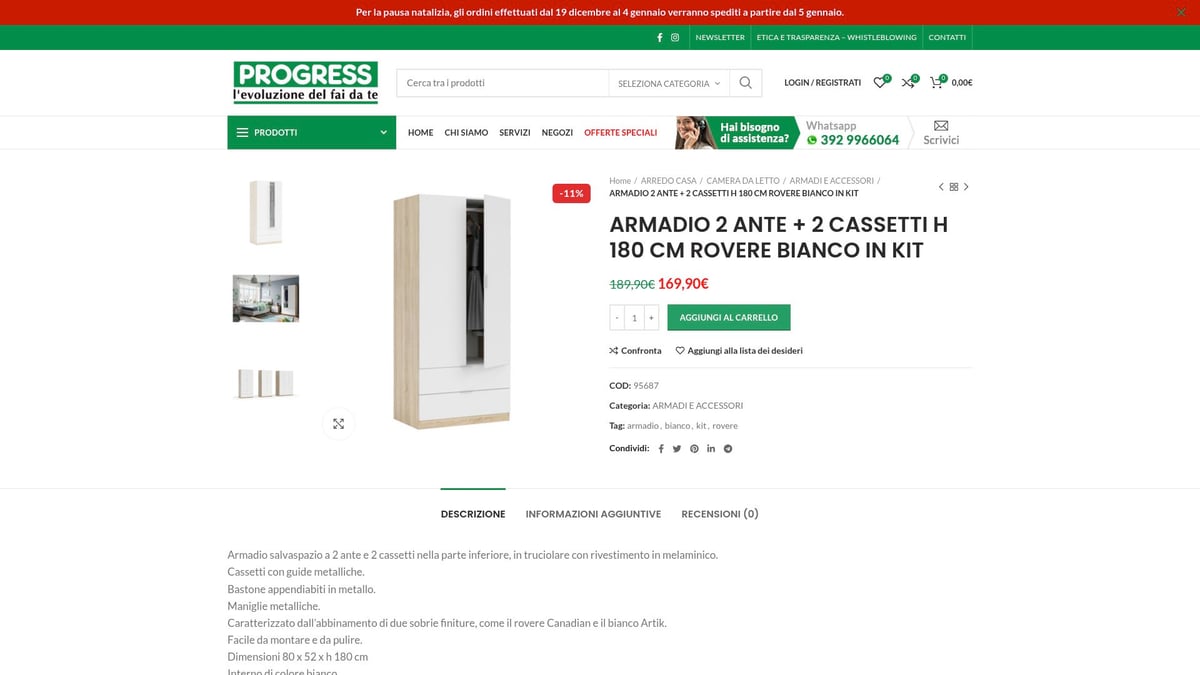 7 Idee Di Armadio 2 Ante E 2 Cassetti Perfetti Per La Casa 2026 - Armadio 2 Ante + 2 Cassetti Rovere – Il Mondo di Progress