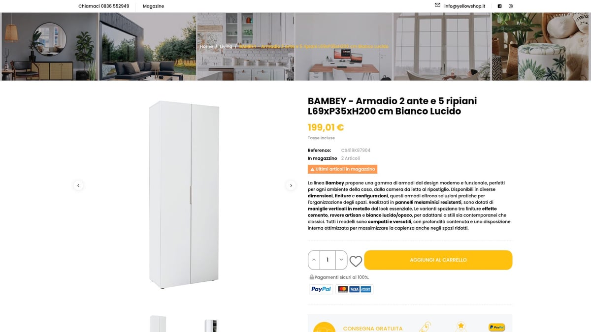 7 Idee Di Armadio 2 Ante E 2 Cassetti Perfetti Per La Casa 2026 - Bambey Armadio 2 Ante e 5 Ripiani Bianco Lucido – Yellowshop