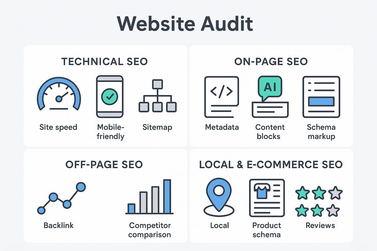 Deep Dive: Analysing Technical, On-Page, and Off-Page SEO with AI