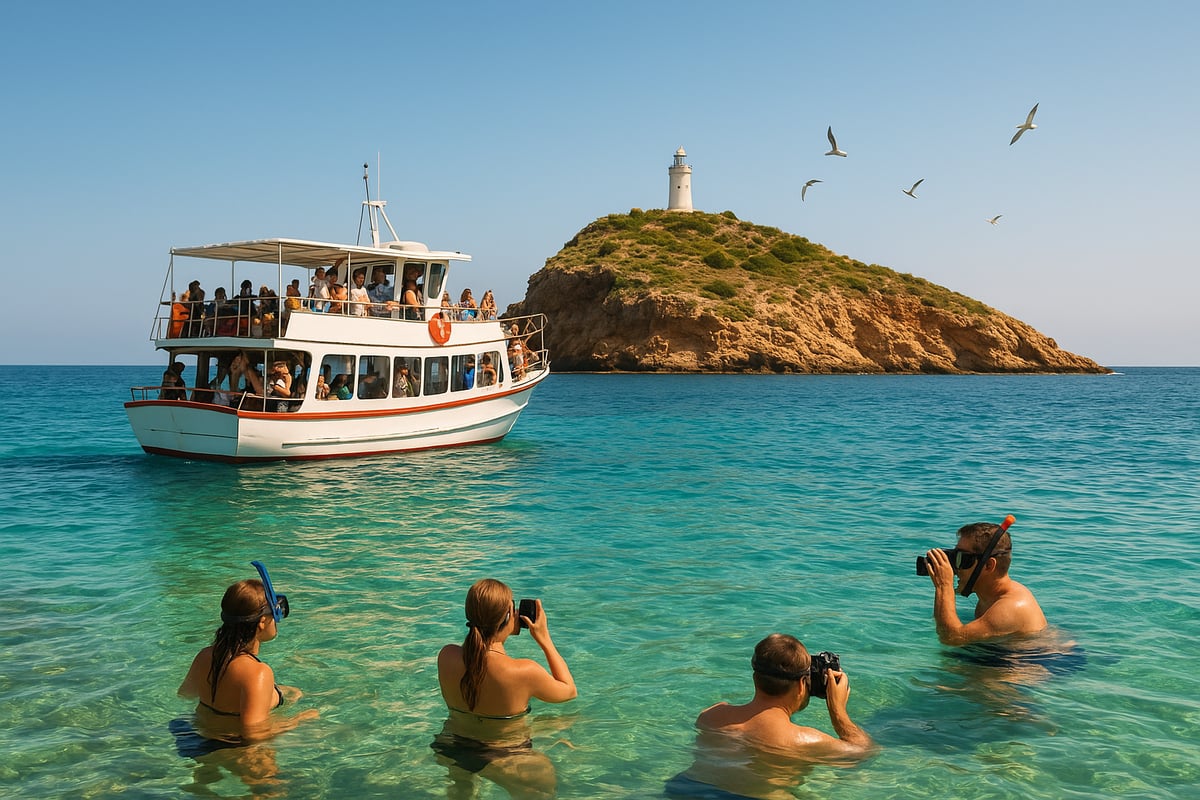 Motos de Agua Benidorm - article 69bb828f 10dd 4b08 a71 fotografia realista de una embarcacion turistica a 2 9sw6oh Qué Ver y Hacer Durante la Excursión en Barco