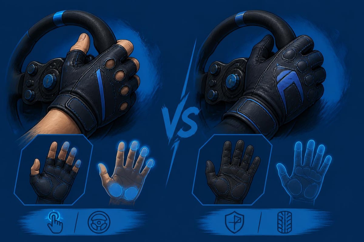 Fingerless versus full-finger gloves