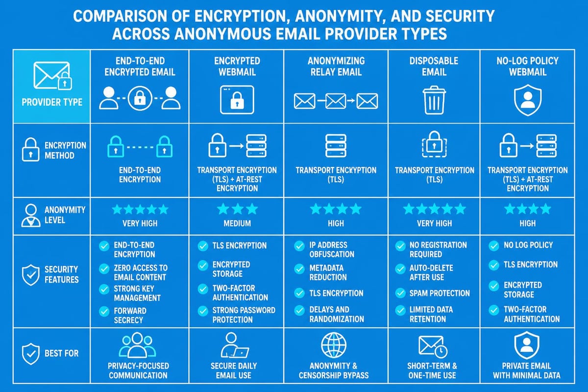 Email privacy comparison