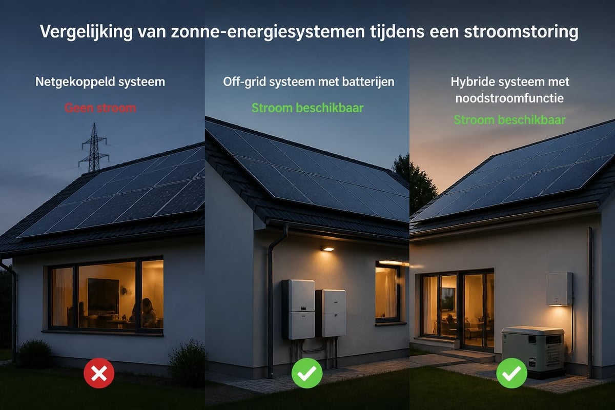 Vergelijking energiesystemen bij stroomuitval