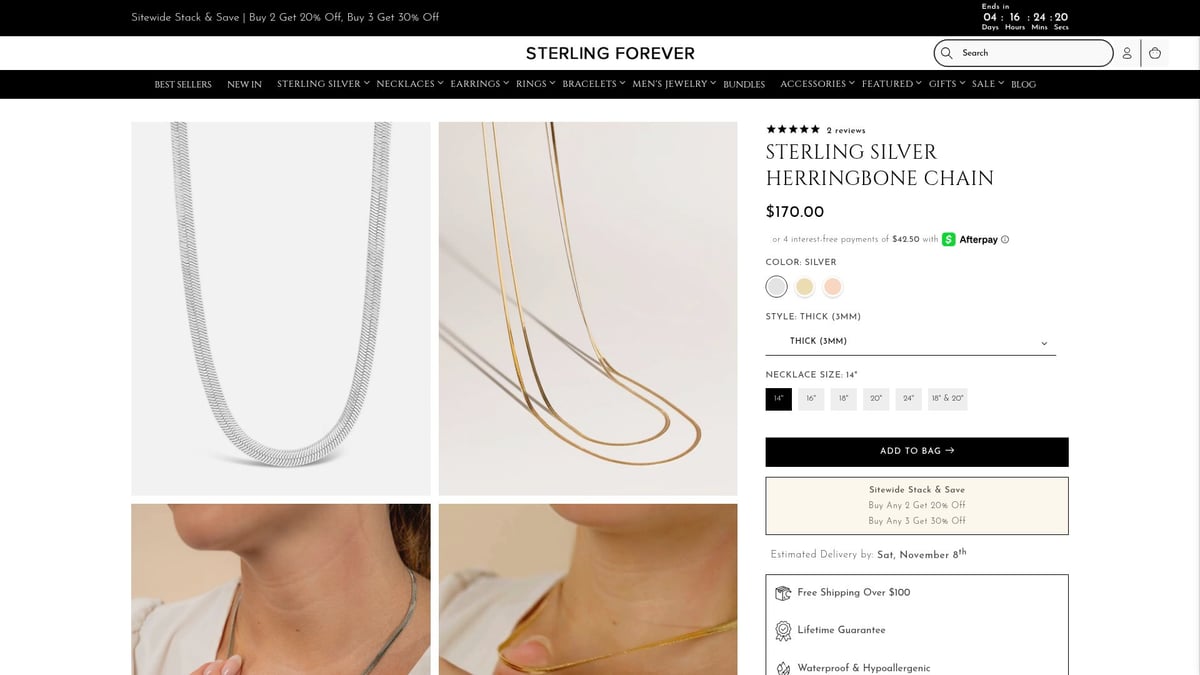 7 Best Necklace in Sterling Silver Designs for 2025 - Layered Sterling Silver Necklace – Sterling Forever ($78.00)