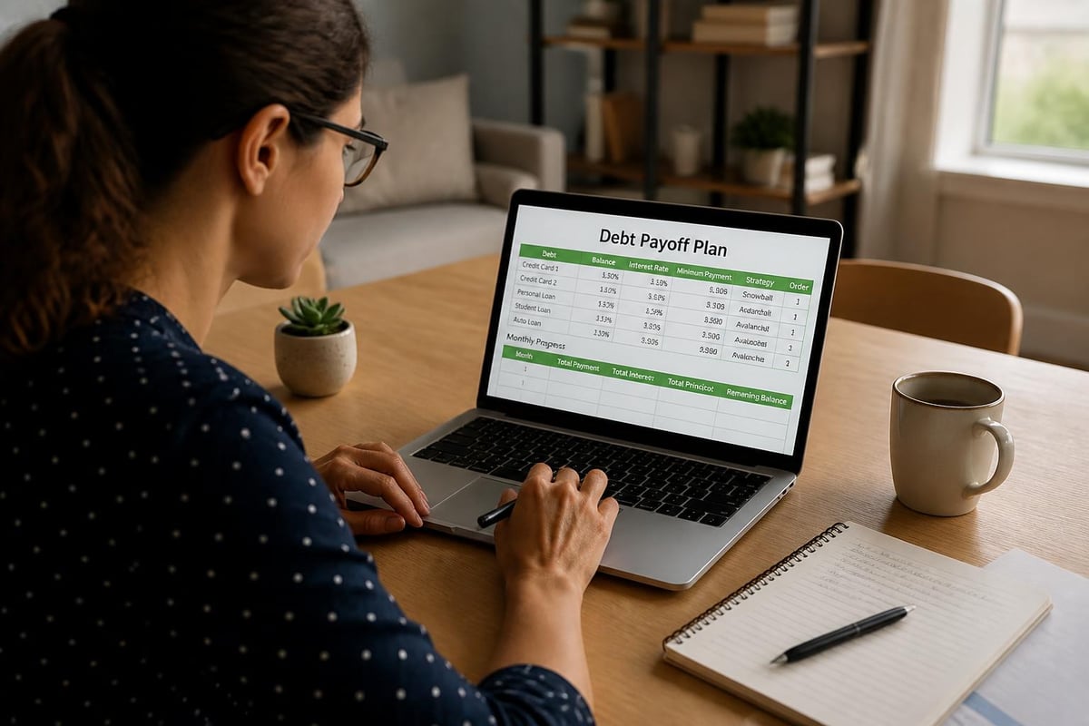 Spreadsheet to pay off debt by JRen Digital: the seven-step setup at a glance