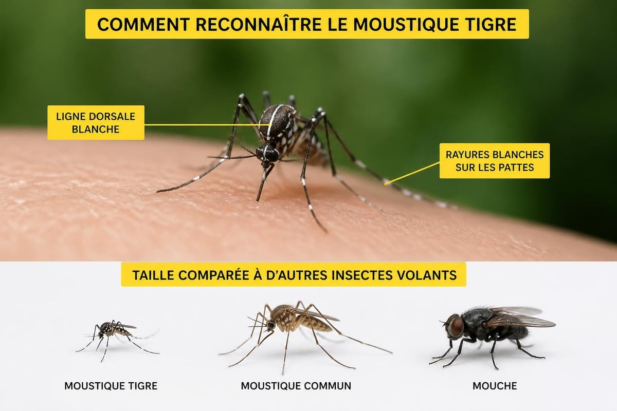 Caractéristiques distinctives du moustique tigre