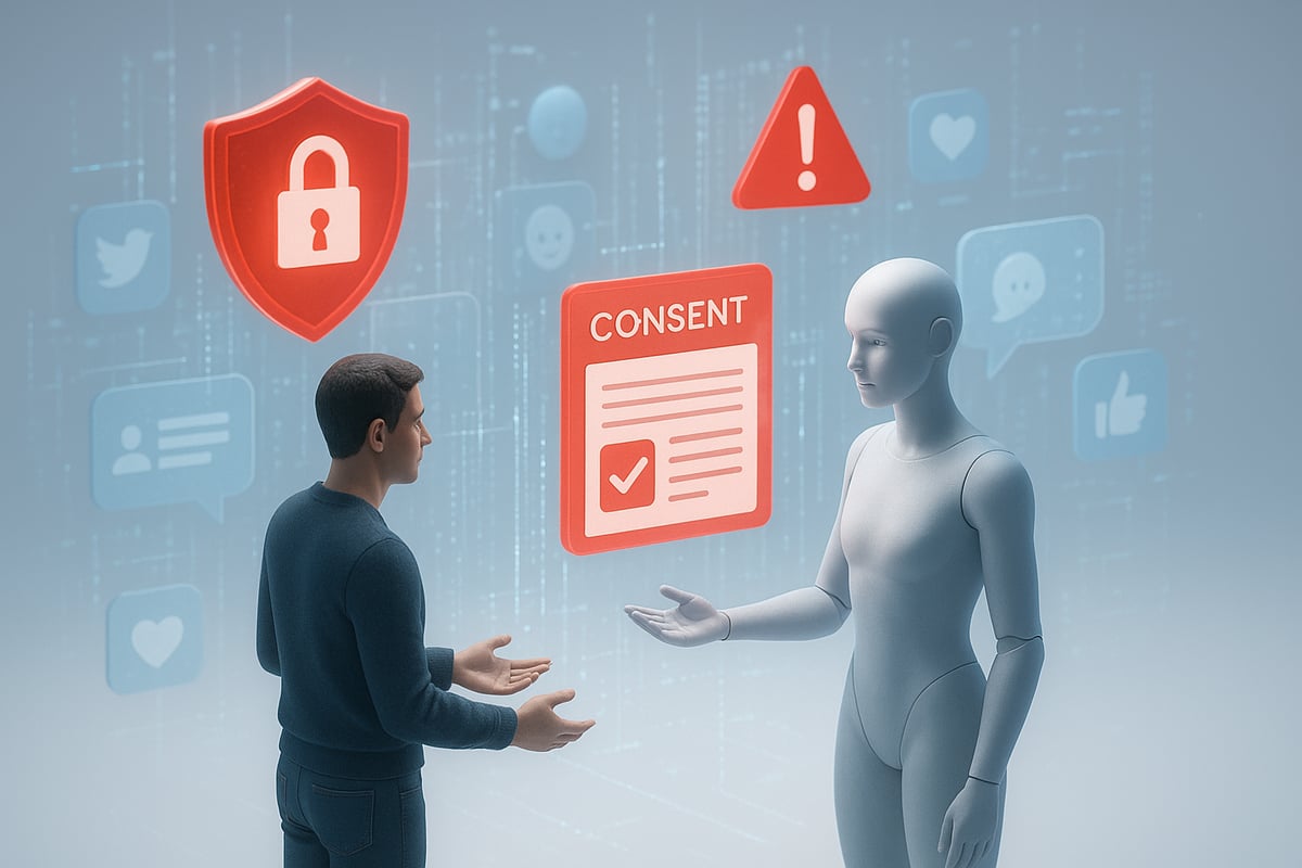 Man and mannequin with 