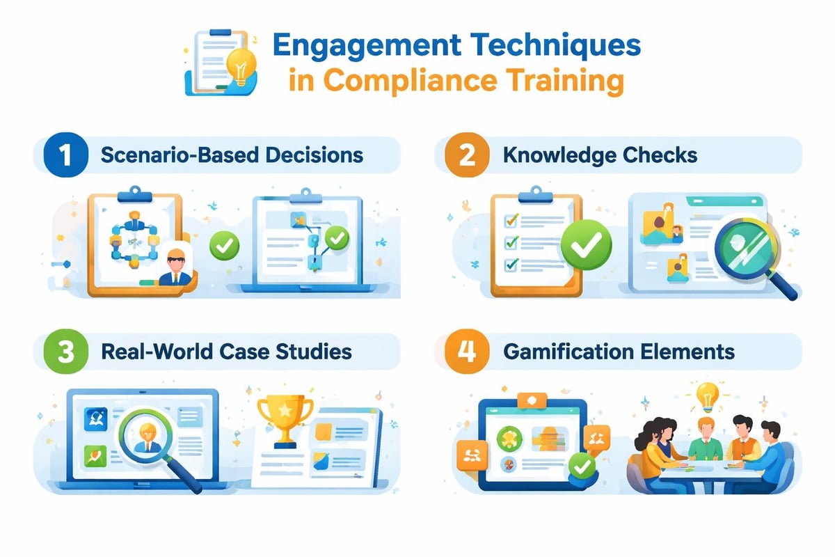 Interactive compliance training elements