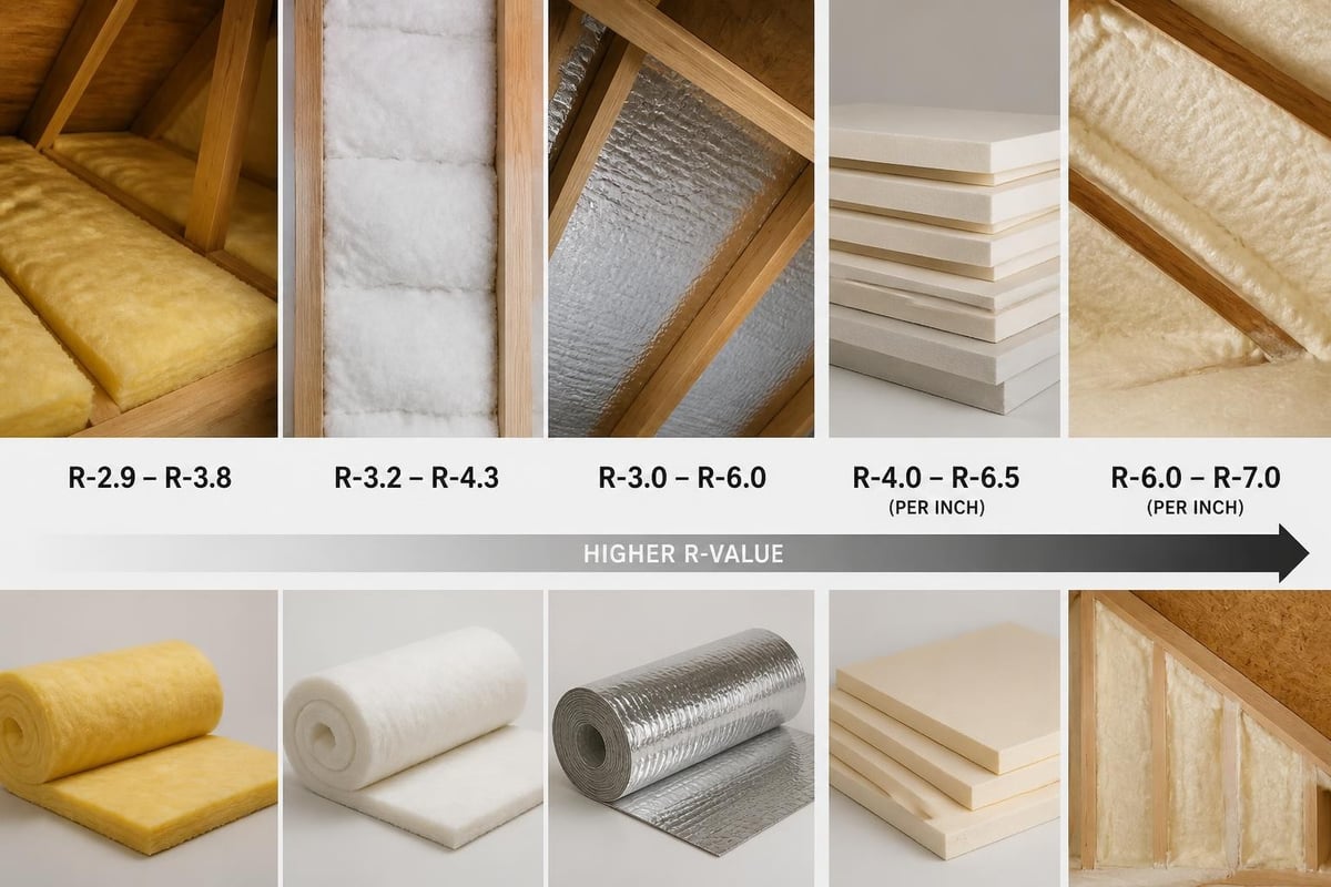 Thermal performance comparison of insulation materials