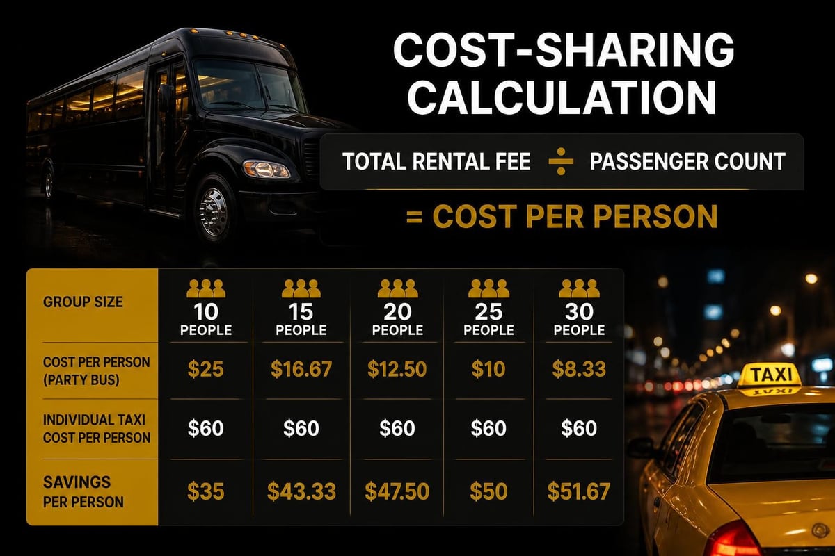 Group booking cost breakdown