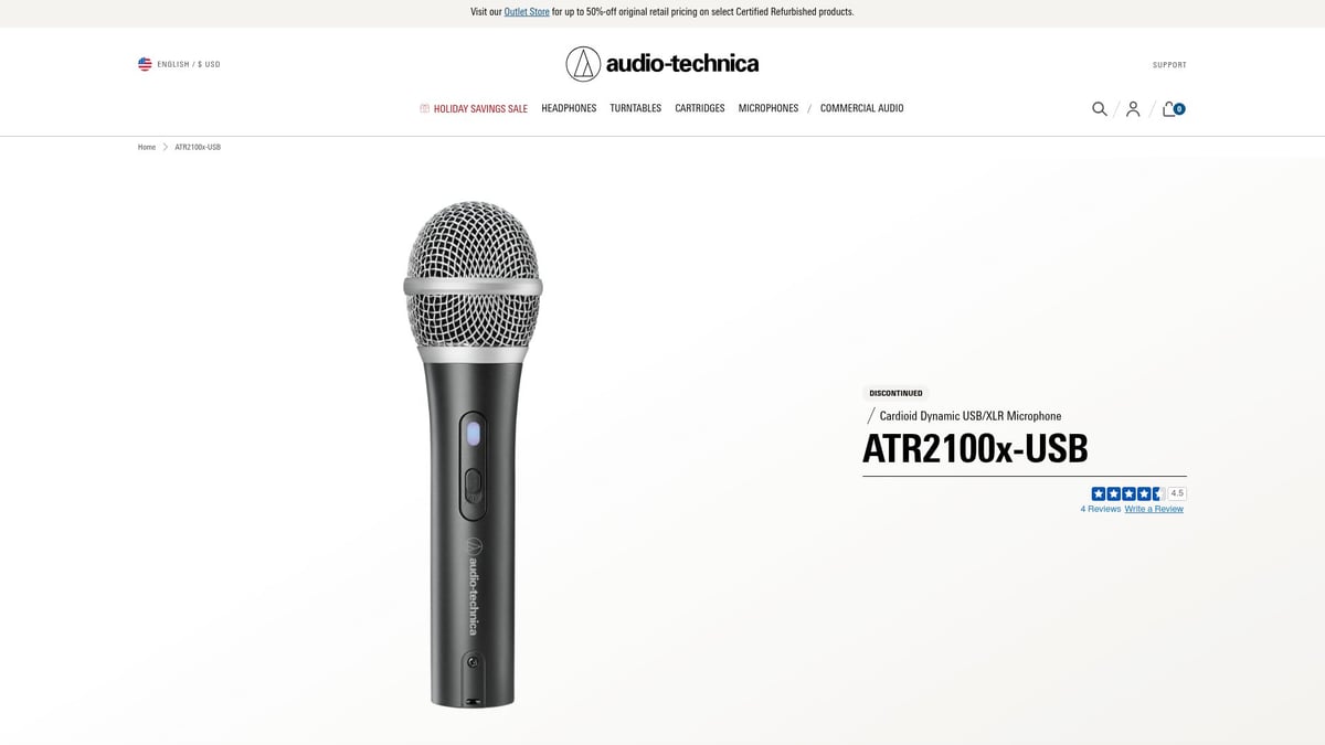 7 Essential Basic Podcast Equipment Picks for 2026 Beginners - 1. Audio-Technica ATR2100x-USB Microphone