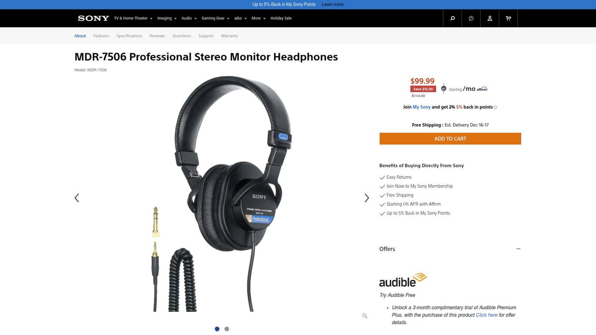 7 Essential Basic Podcast Equipment Picks for 2026 Beginners - 4. Sony MDR-7506 Professional Headphones
