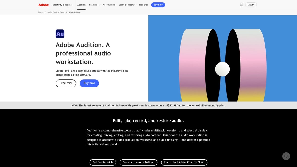 7 Essential Basic Podcast Equipment Picks for 2026 Beginners - 7. Adobe Audition Editing Software