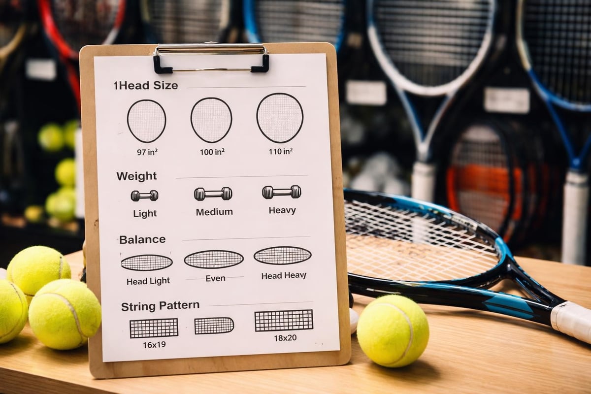 Tennis racquet specifications