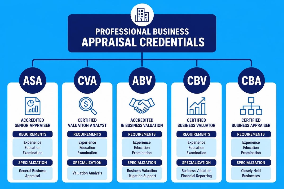 Business appraiser credential types