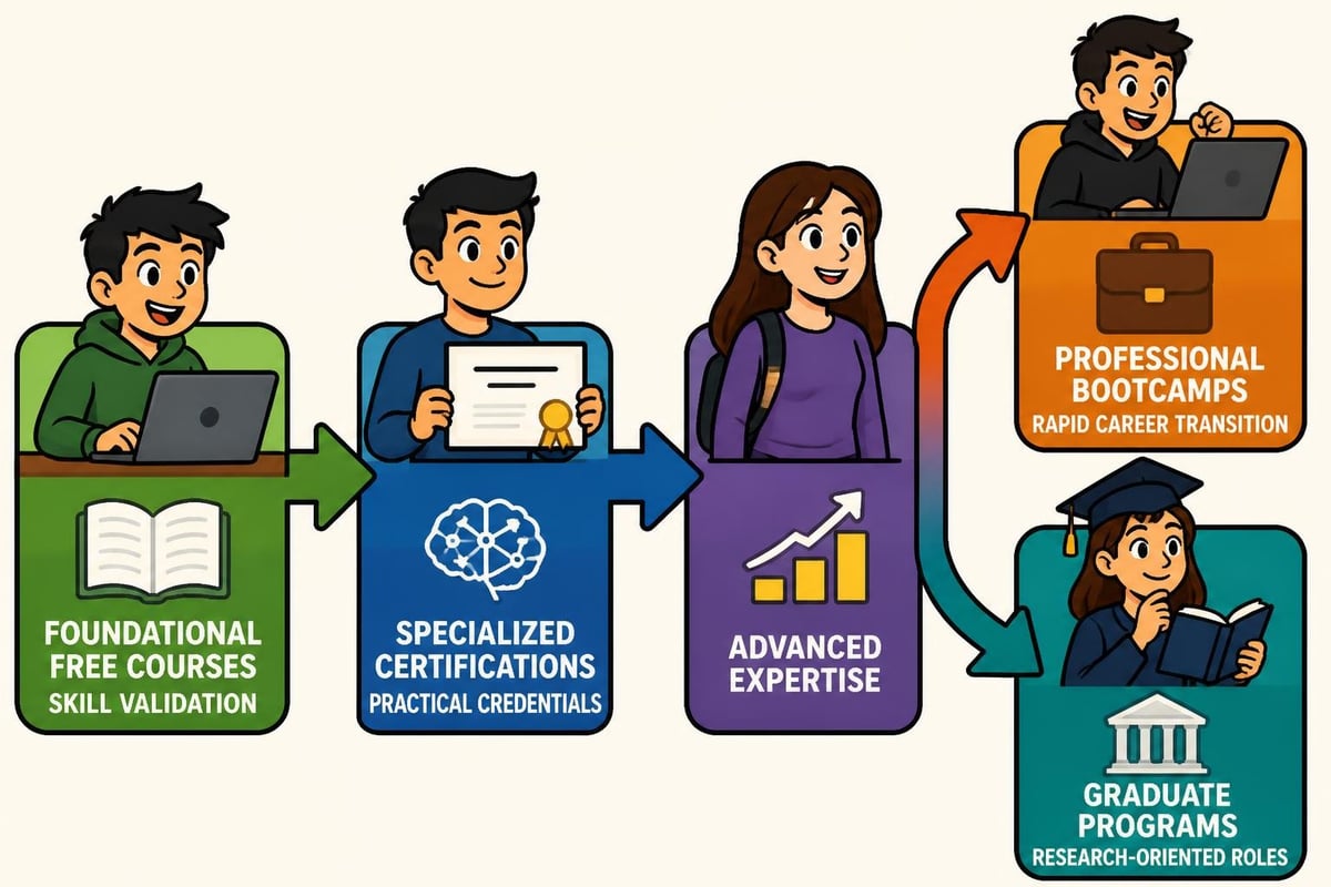 ML learning pathways comparison