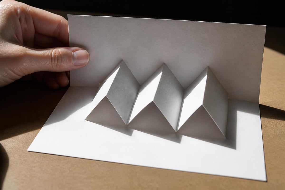 Origami pop up card structure