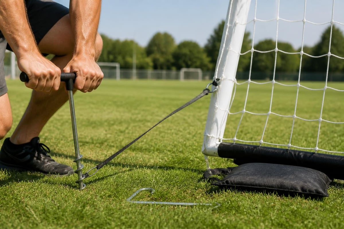 Soccer goal anchoring methods