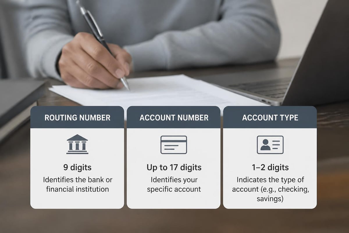 Bank account details structure