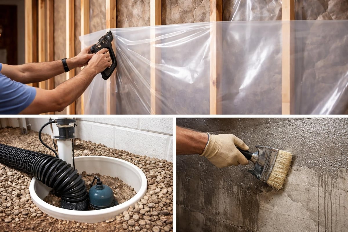 Basement moisture management systems