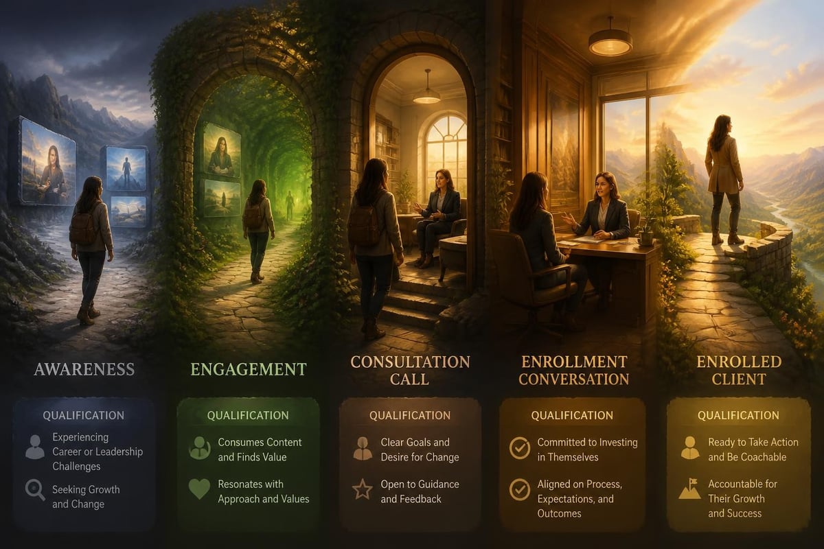Coaching client acquisition funnel