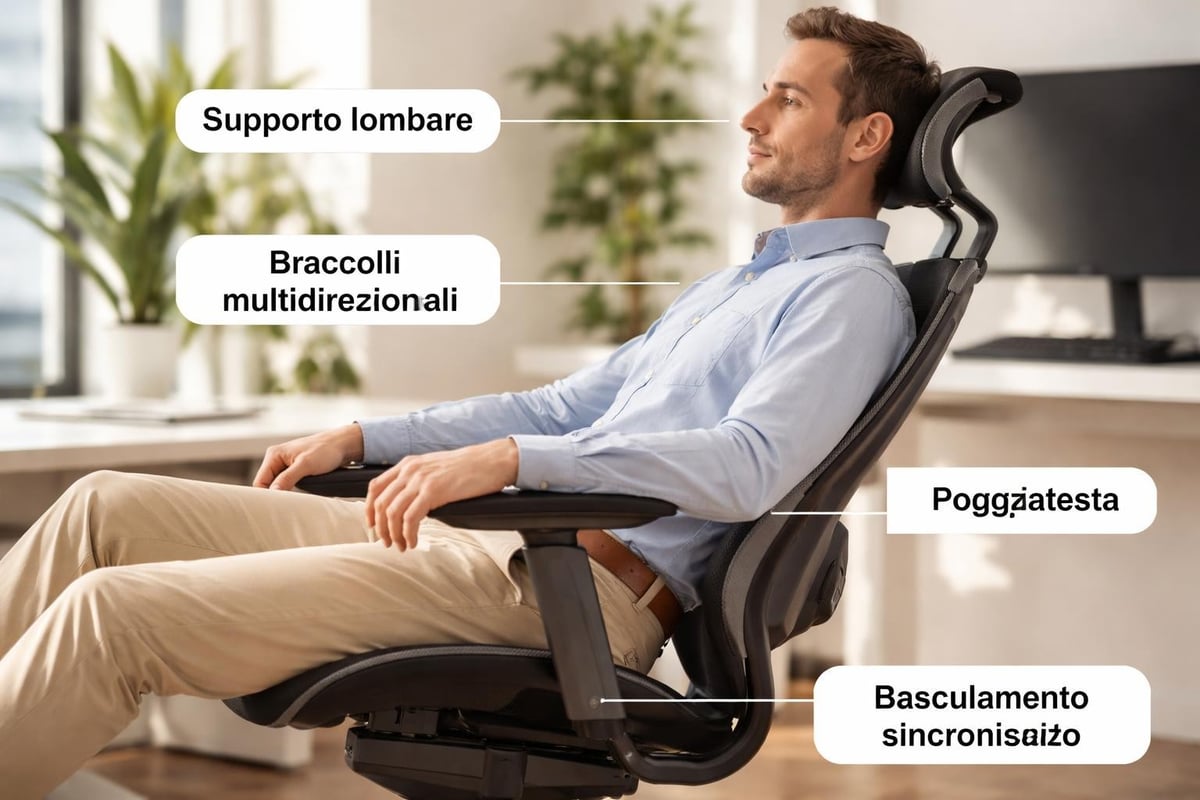 Meccanismi ergonomici poltrona direzionale