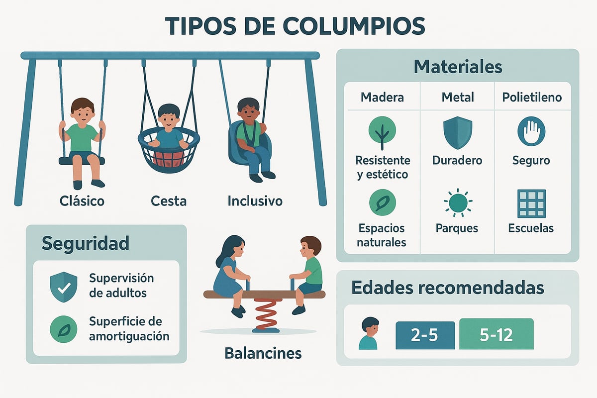 Tipos de Columpios para Parques Infantiles: Modelos, Usos y Edades