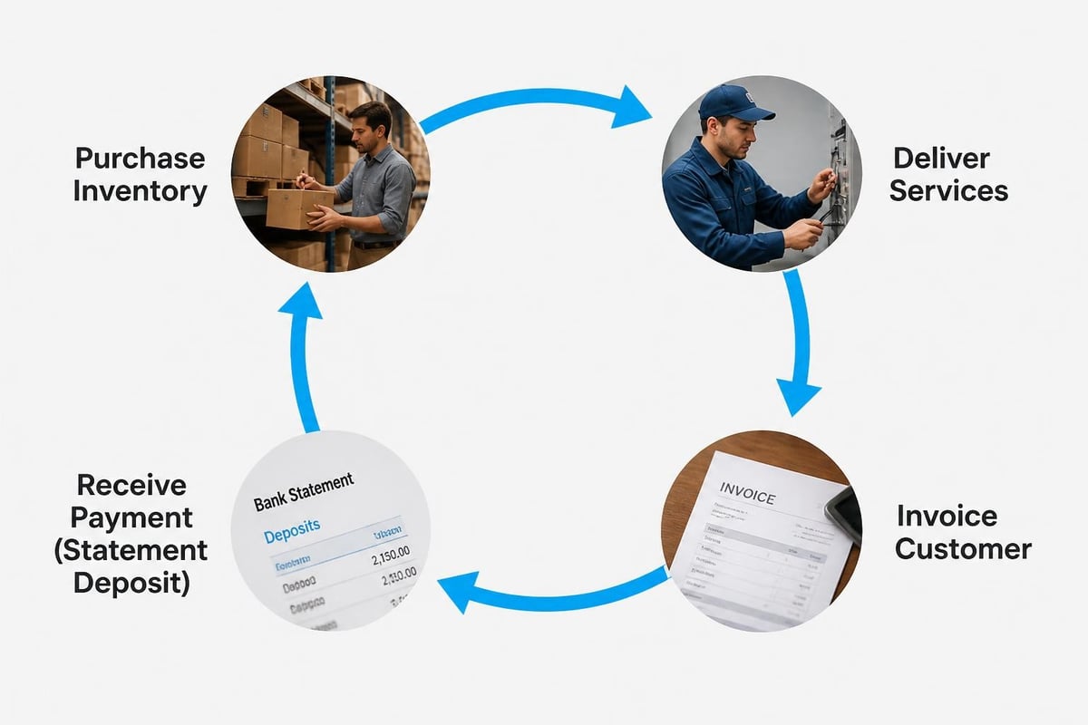 Cash-flow cycle visualization