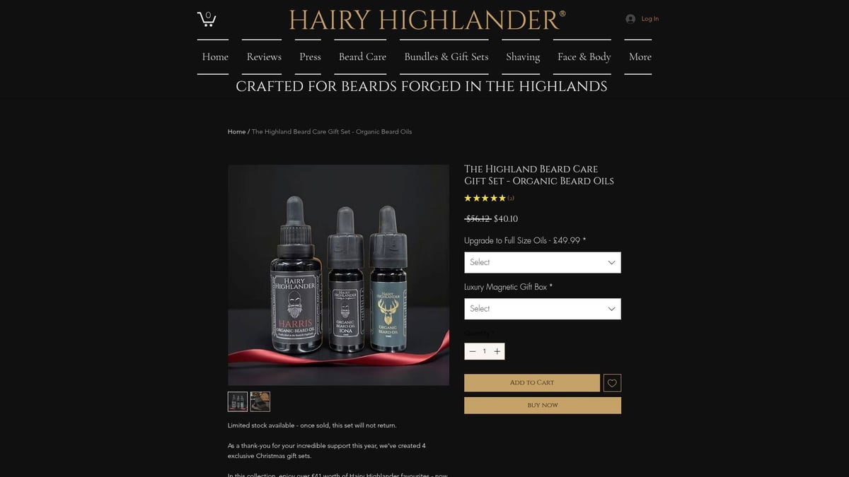Top 8 Beard and Grooming Kit Picks for Men in 2026 - The Highland Beard Care Gift Set – Organic Beard Oils