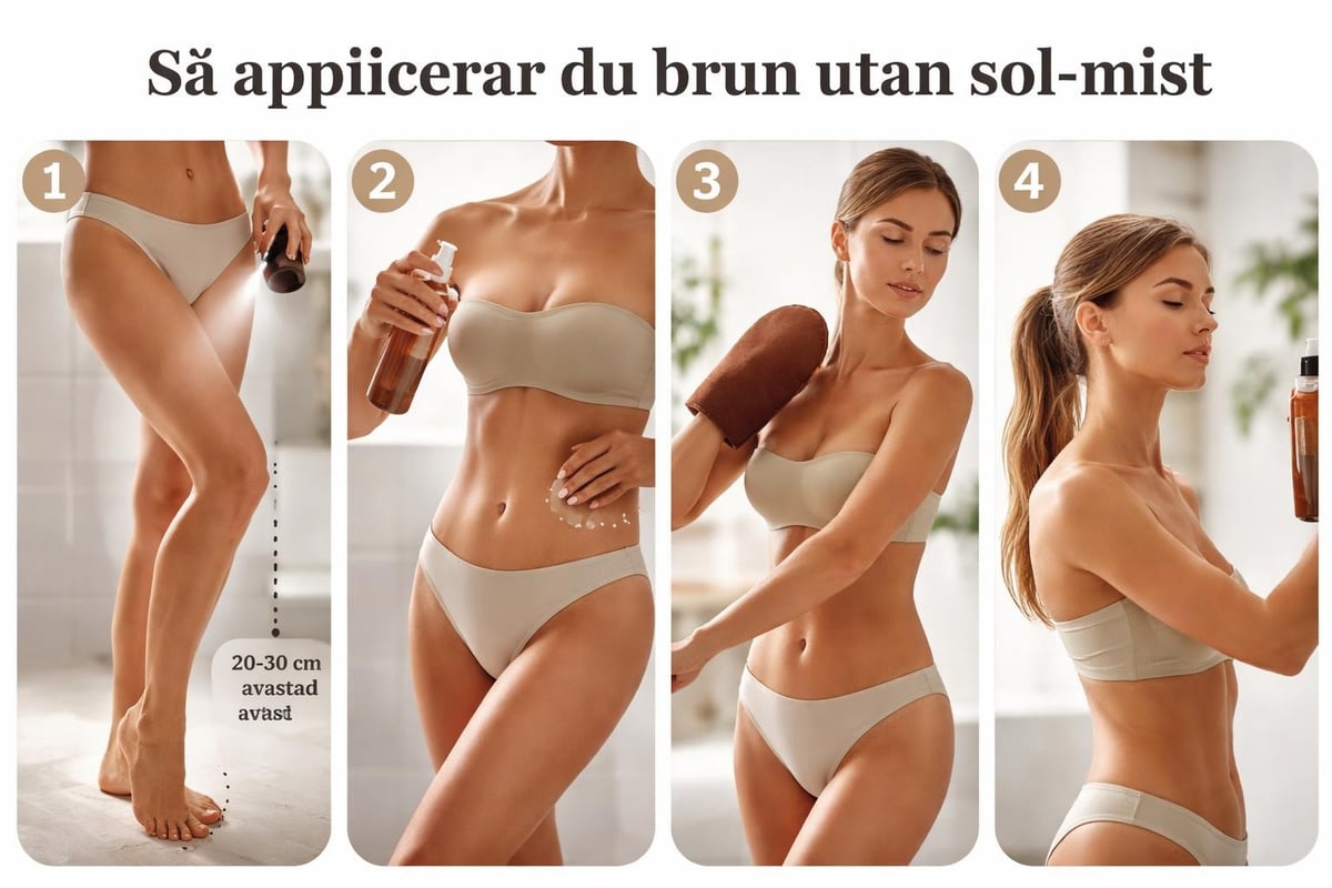 Appliceringsprocess för brun utan sol mist