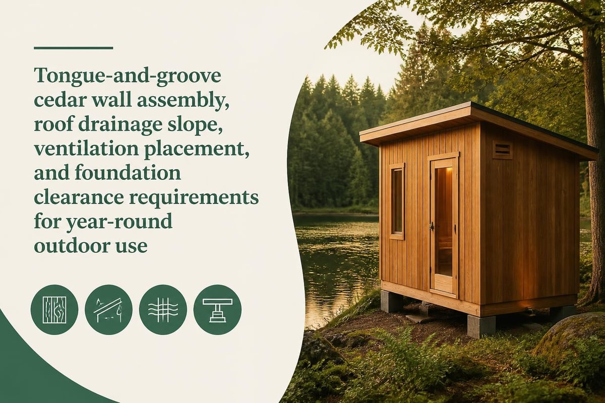 Outdoor sauna structural components