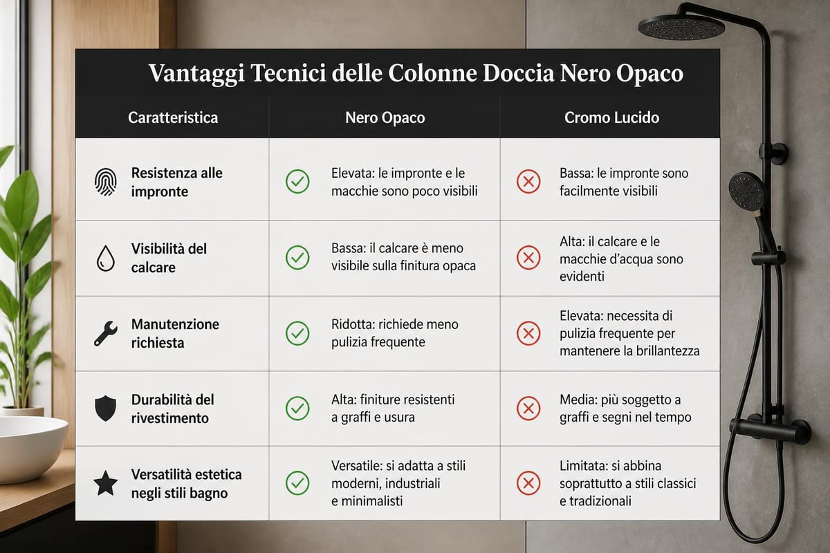 Vantaggi finitura nero opaco