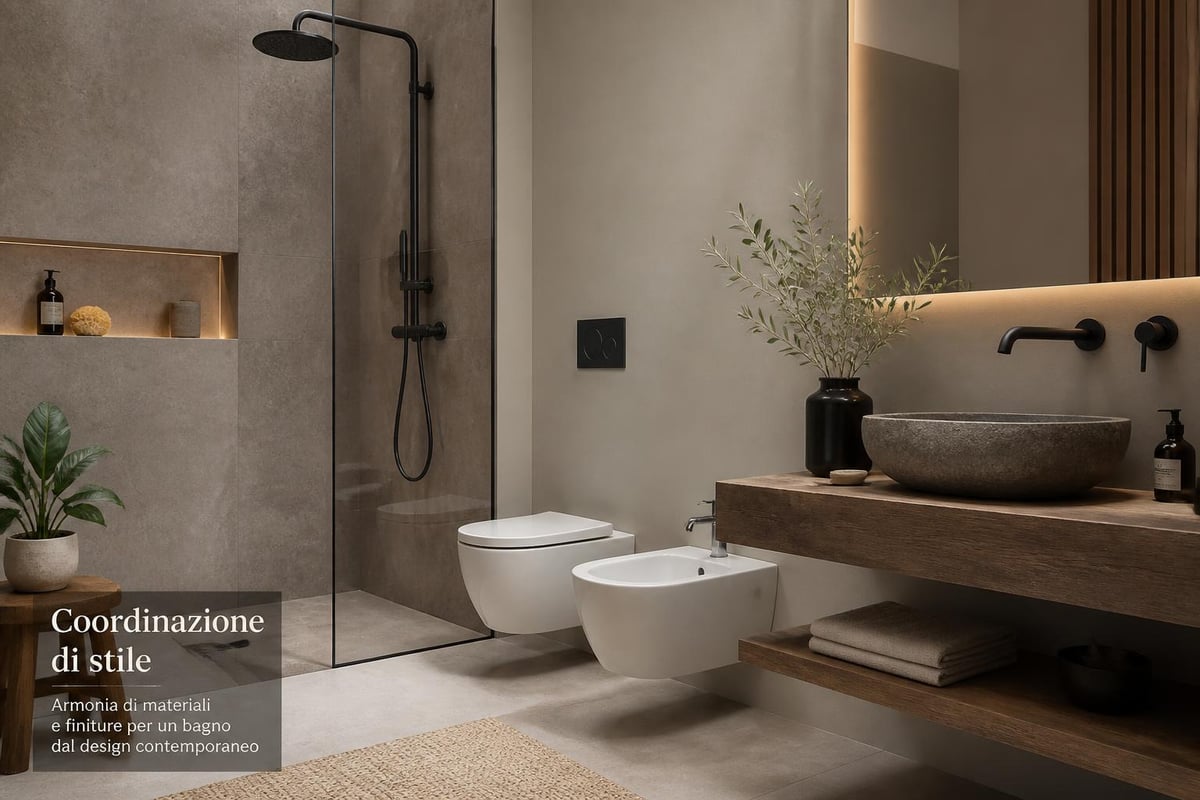 Abbinamenti bagno nero opaco
