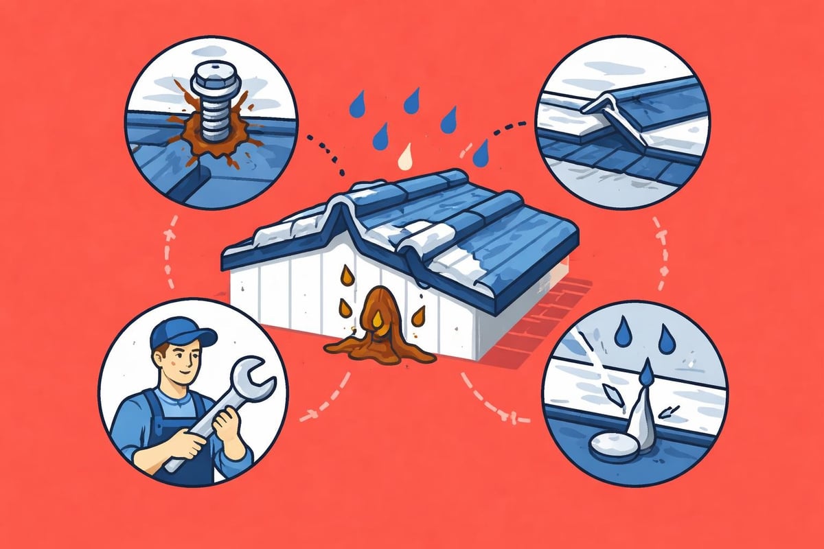 Common metal roof damage types