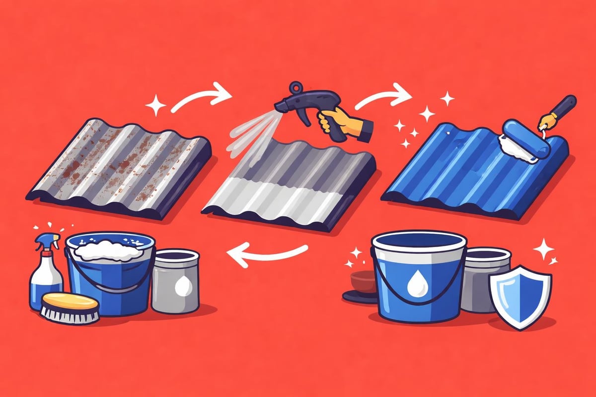 Metal roof repair coating application