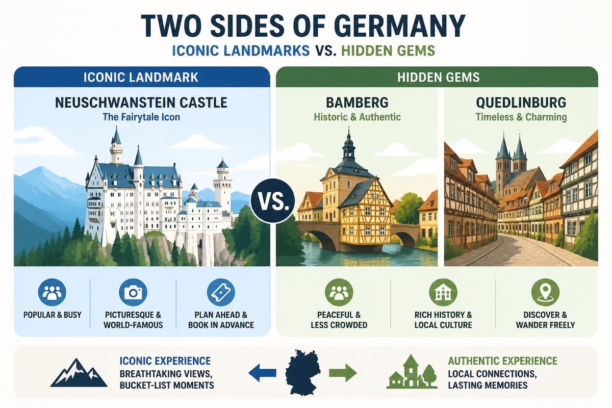 Popular versus hidden German destinations