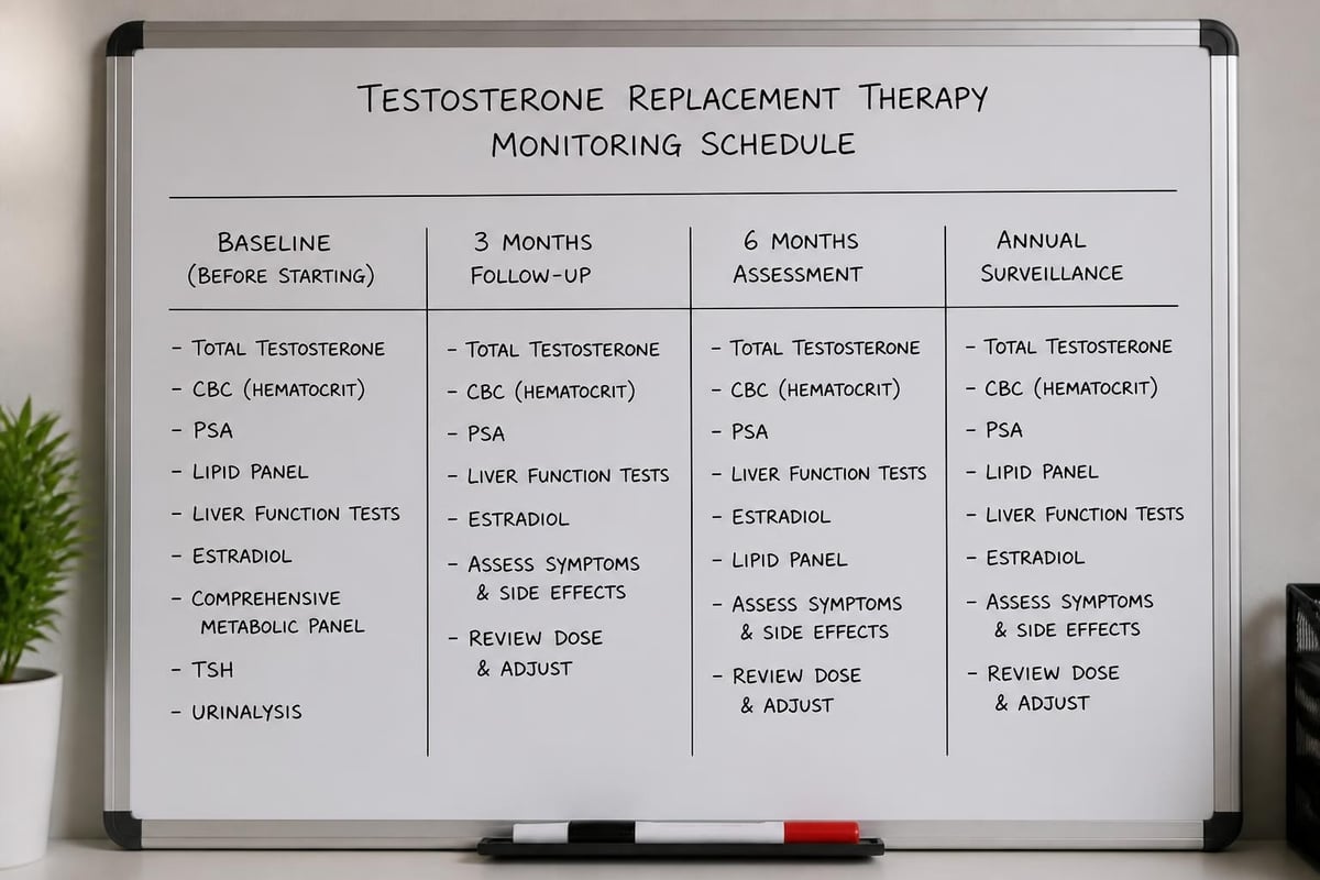 TRT monitoring protocol timeline TRT monitoring protocol timeline