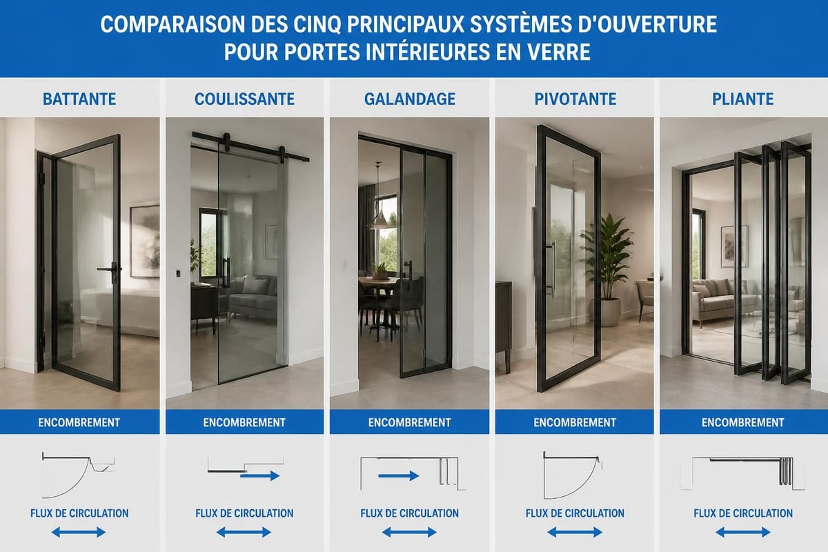 Systèmes d'ouverture pour portes vitrées