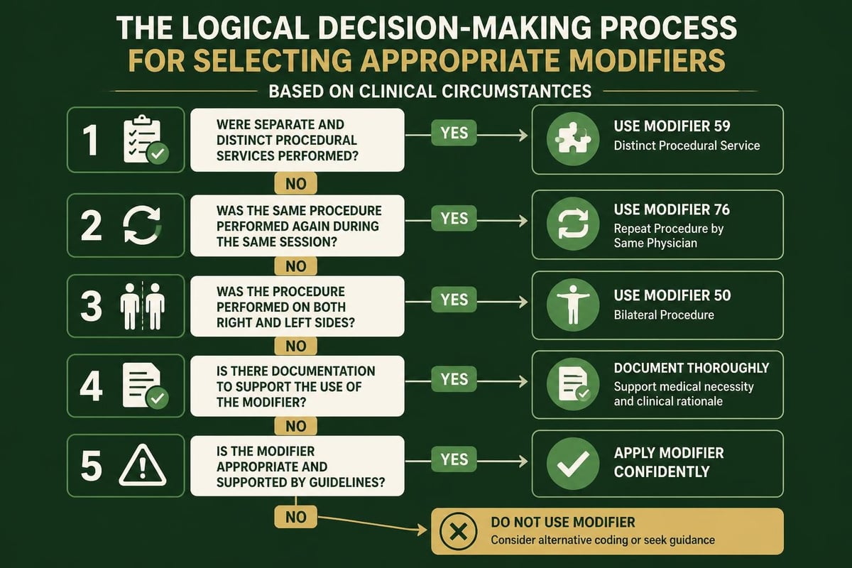Modifier selection decision tree for EGD billing