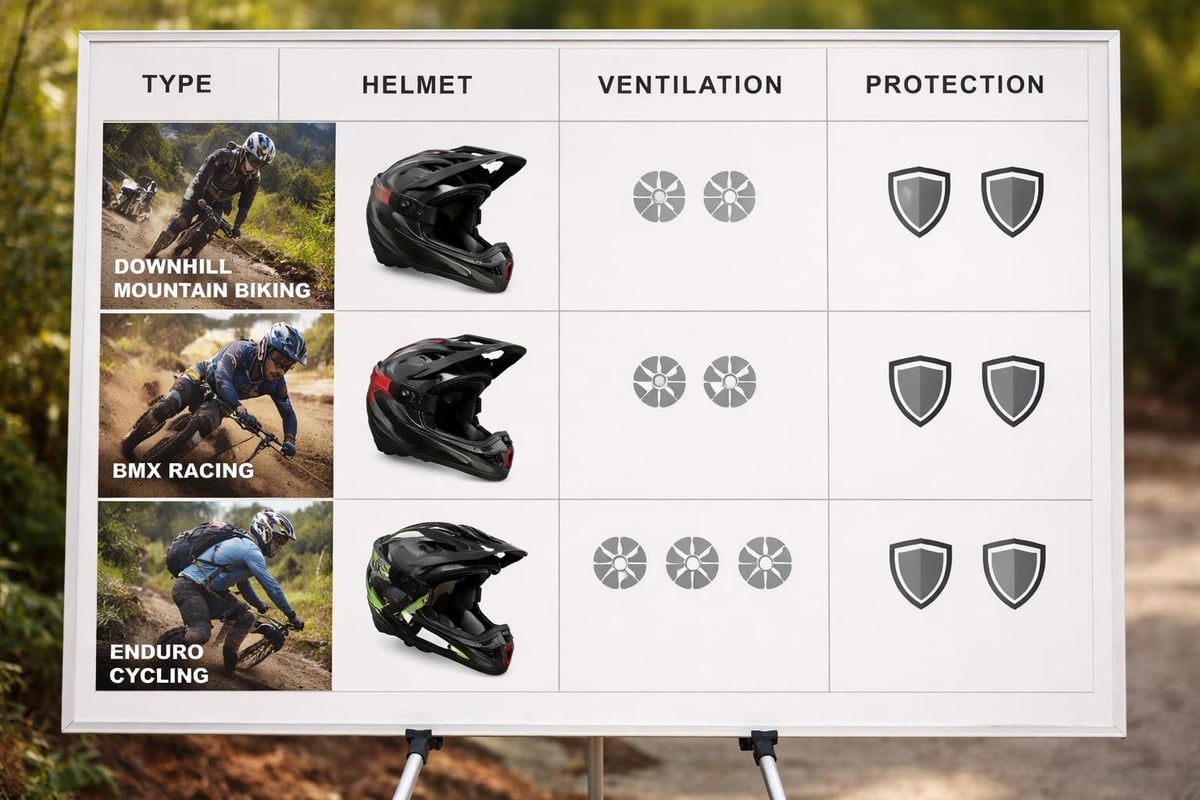 Cycling discipline helmet requirements