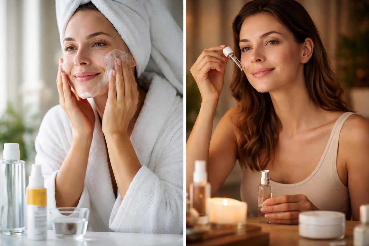 Skincare routine morning to evening