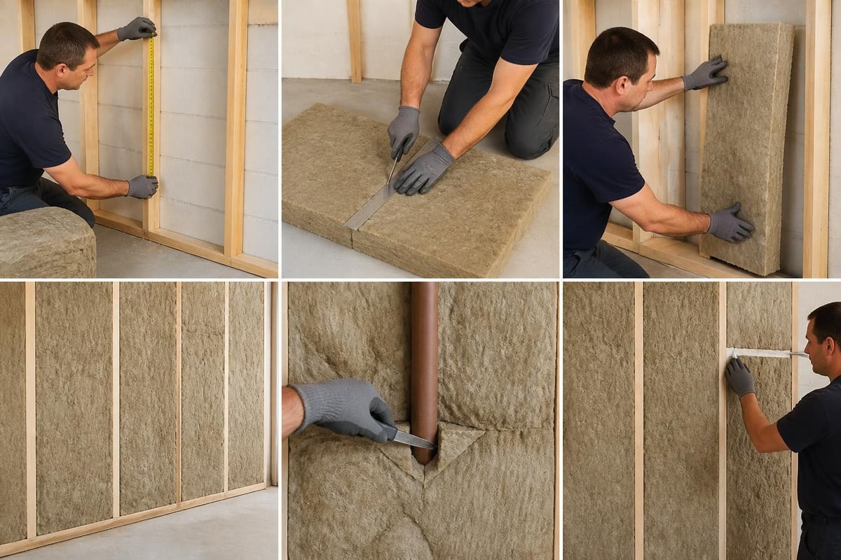 Wall insulation batt installation process