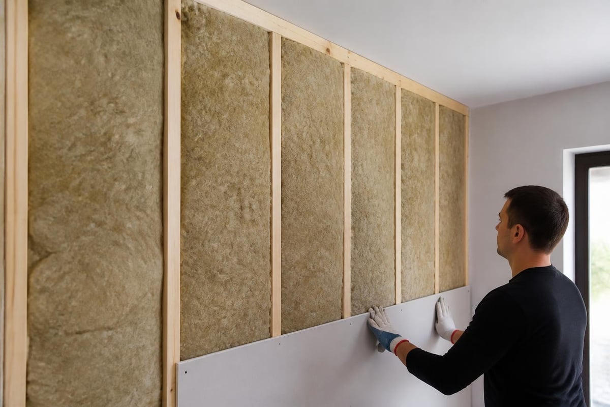 Acoustic performance of wall insulation batts