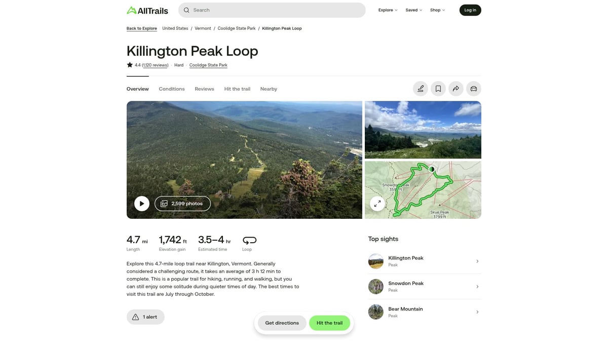 10 Best Hikes in Vermont for Scenic Adventures 2025 - Killington Peak – Killington