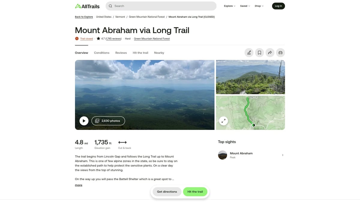 10 Best Hikes in Vermont for Scenic Adventures 2025 - Mount Abraham – Lincoln