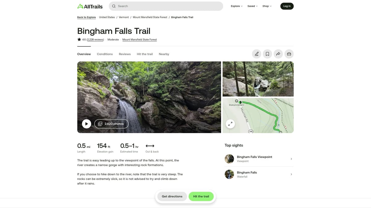 10 Best Hikes in Vermont for Scenic Adventures 2025 - Bingham Falls – Stowe