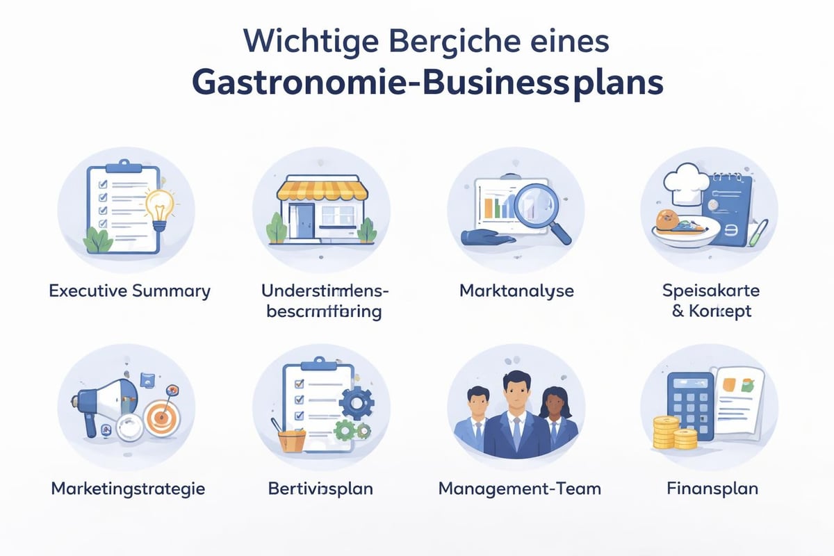 Businessplan-Komponenten für Gastronomie