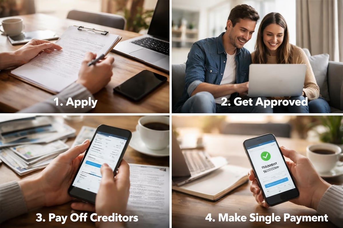 Debt consolidation process flow