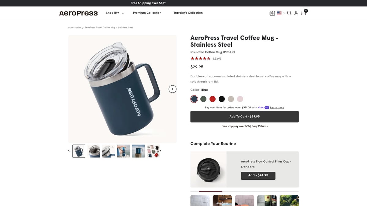 7 Best Travel Coffee Essentials for 2026: Sip Anywhere - AeroPress Travel Coffee Mug - Stainless Steel