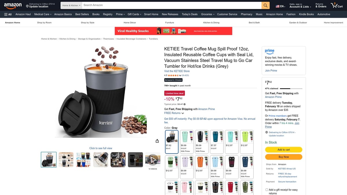 7 Best Travel Coffee Essentials for 2026: Sip Anywhere - KETIEE Travel Coffee Mug Spill Proof 12oz